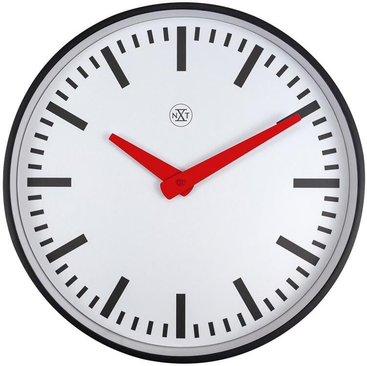 NeXtime Stationsklok 25cm Stille wandklok Wit nXt by