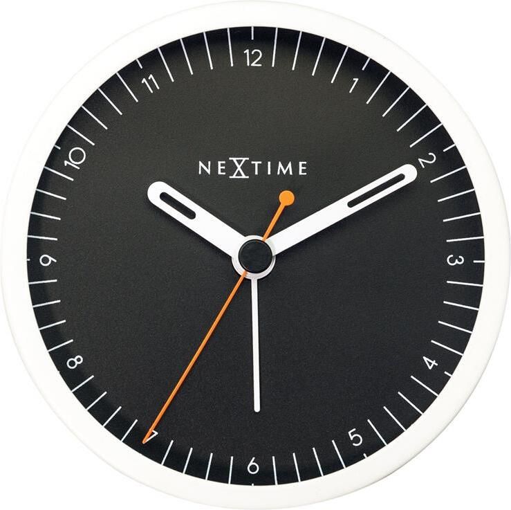 NeXtime Tafel Wekker 9x9x7.5 cm Stil Wit Zwart Metaal Small - Foto 2
