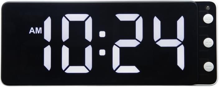 NeXtime Tafel Wandklok 27.2x10.8x3cm LED Wit ABS 'Digitale Klok Wit - Foto 2