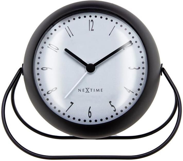 NeXtime Tafelwekker 14x12x8cm Stil Zwart Metaal