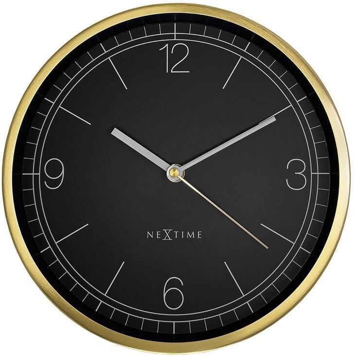 NeXtime Wandklok 25cm Stil Goud|Zwart Metaal