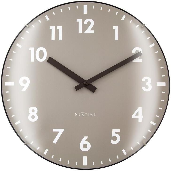 NeXtime Wandklok 35cm Koepelglazen Lens Stil Lavendel Glas