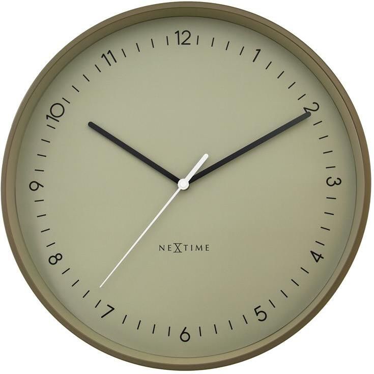 NeXtime Wandklok 40cm Stil Khaki Metaal &apos;Berlin L&apos;