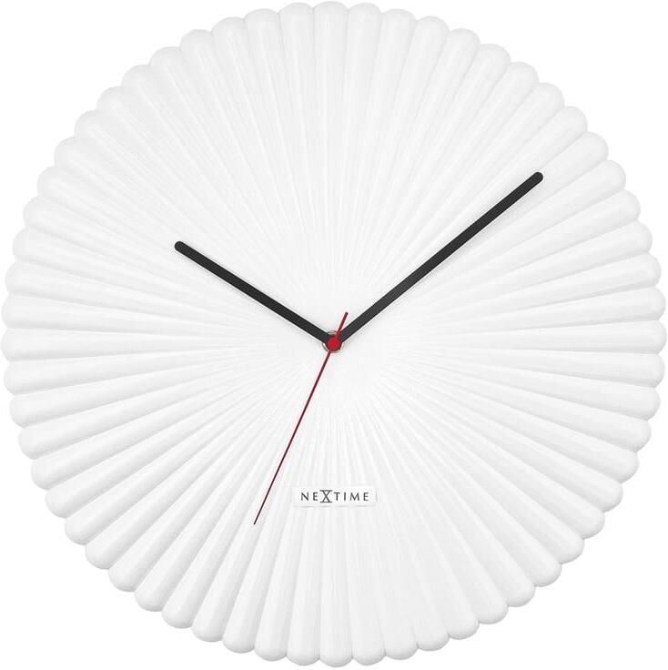 NeXtime Wandklok 40cm Stil Wit Polyresin &apos;Mousse&apos;