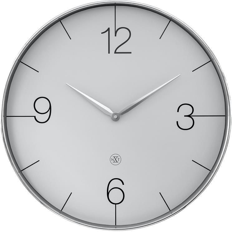 NeXtime Wandklok 51cm-Stil-Chroom|Groen-Plastic-nXt &apos;Finesse Large&apos;