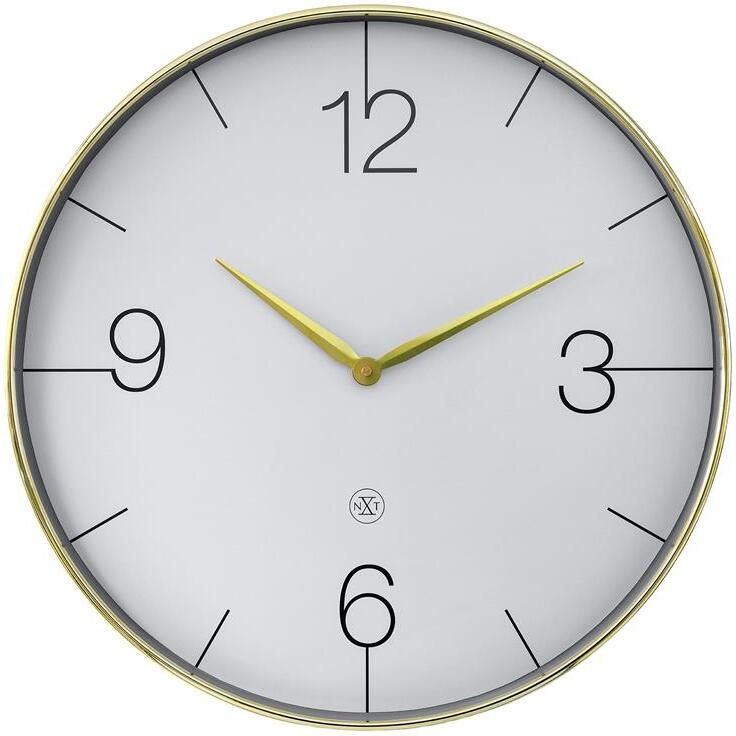 NeXtime Wandklok 51cm-Stil-Goud|Groen-Plastic-nXt &apos;Finesse Large&apos;