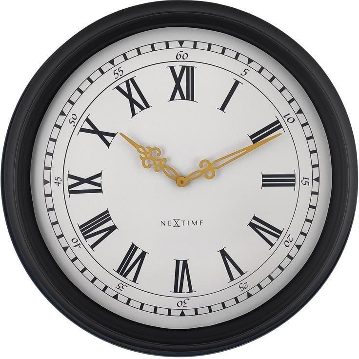 NeXtime Wandklok 76 cm Zwart|Grey Plastic &apos;Chopin