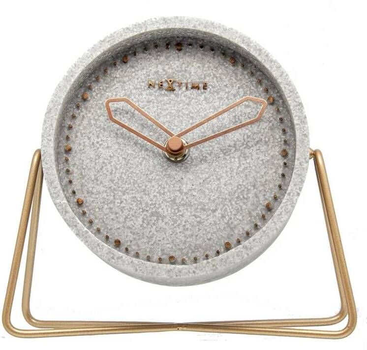 NeXtime Tafelklok 17.5x15.5x5cm Polyresin- Grijs - Foto 2