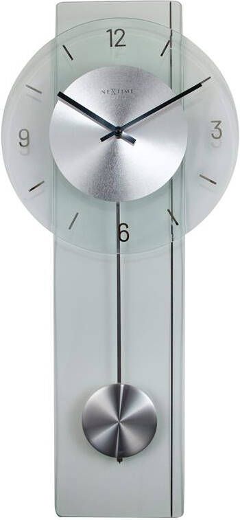 NeXtime Wandklok 70 x 30cm Glas|Metaal Transparant 'Eleanor'