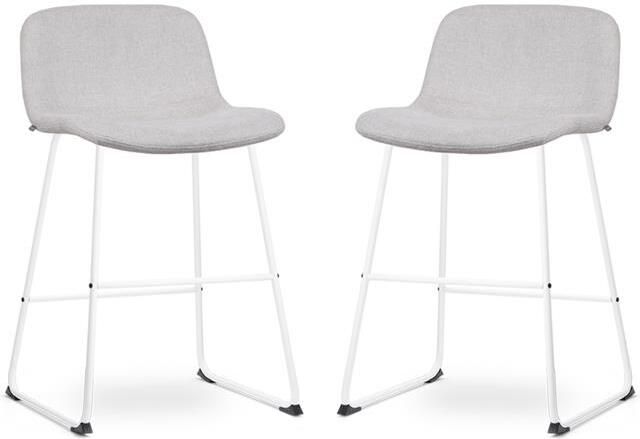 Nolon Nino-Mats Barkrukken Set van 2 Beige Wit Onderstel Zithoogte 65 cm Stof Voor Kookeiland - Foto 2