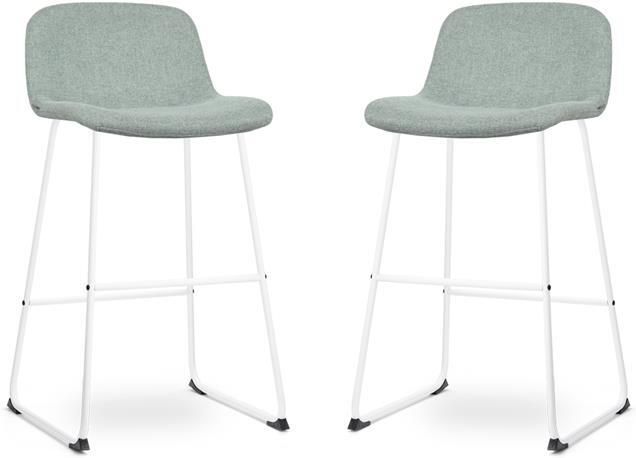 Nolon Nino-Mats Barkrukken Set van 2 Zacht Groen Wit Onderstel Zithoogte 75 cm Stof Keuken - Foto 2