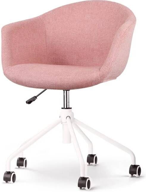 Nolon Nout bureaustoel zacht roze met armleuningen wit onderstel - Foto 2
