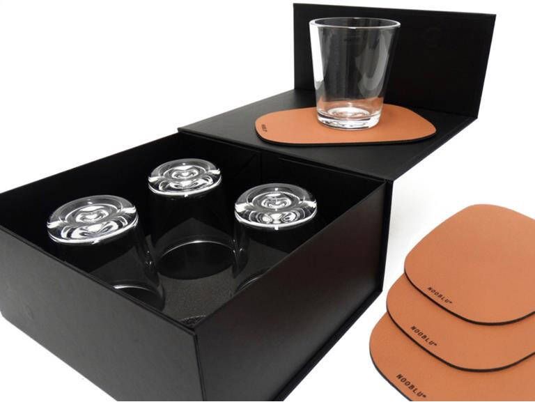 NOOBLU Gift set PEBL & SERVE Cognac 8-delige set