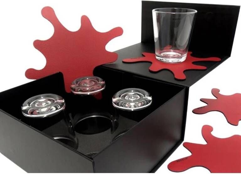 NOOBLU Gift set SPLASH & SERVE Ruby red 8-delige set