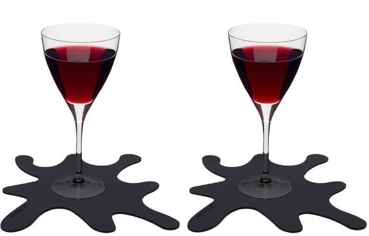 NOOBLU SPLASH onderzetters 15x15 cm black Set van 6