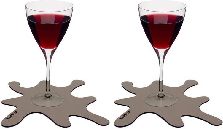 NOOBLU SPLASH onderzetters 15x15 cm Clay grey Set van 6