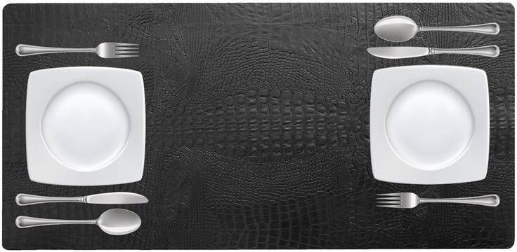 NOOBLU Tafelloper DUBL Croco black 85 cm 1 tafelloper