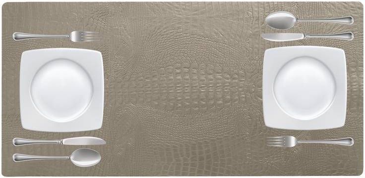 NOOBLU Tafelloper DUBL Croco Clay grey 85 cm 1 tafelloper