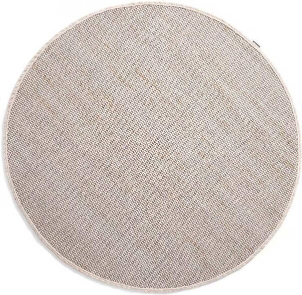 Nordic Weavers Rond wollen vloerkleed Lett wit|beige 160 cm rond