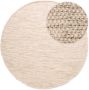 Nordic Weavers Rond wollen vloerkleed Ulstein wit grijs 150 cm rond - Thumbnail 2