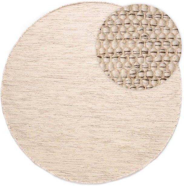 Nordic Weavers Rond wollen vloerkleed Ulstein wit grijs 250 cm rond - Foto 2