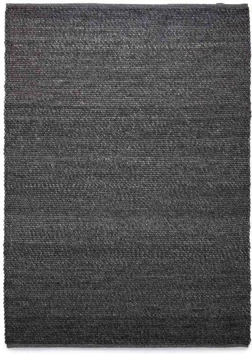 Nordic Weavers Wollen vloerkleed Lett donkergrijs 60x120 cm