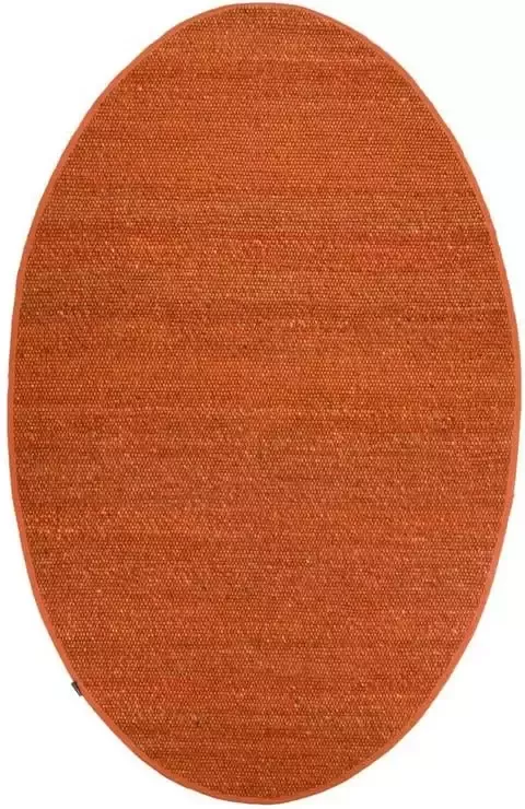 Nordic Weavers Wollen vloerkleed ovaal Lett cognac 122x183 cm