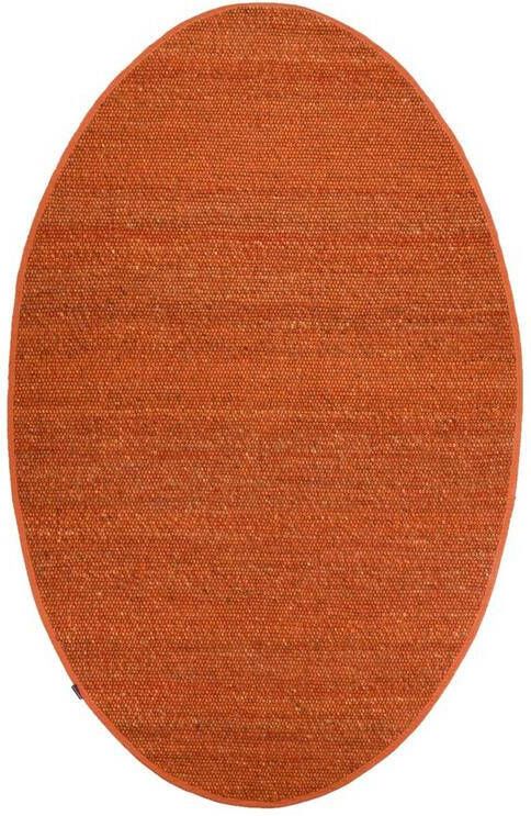 Nordic Weavers Wollen vloerkleed ovaal Lett cognac 152x245 cm