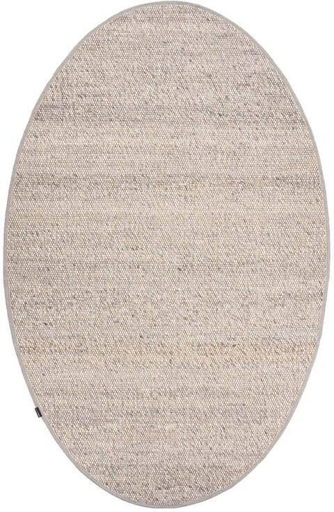 Nordic Weavers Wollen vloerkleed ovaal Lett lichtgrijs 152x245 cm