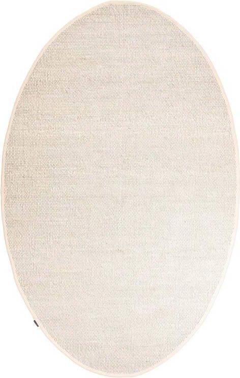 Nordic Weavers Wollen vloerkleed ovaal Lett wit 122x183 cm
