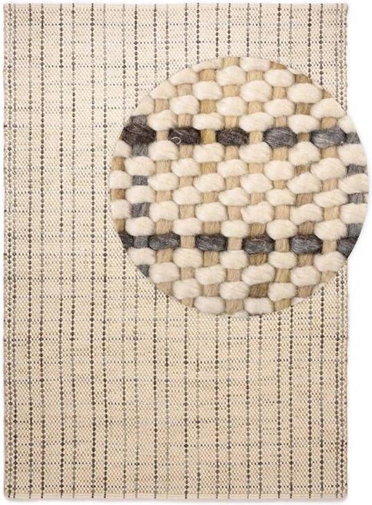Nordic Weavers Wollen vloerkleed Verdal crème|grijs 240x340 cm - Foto 3