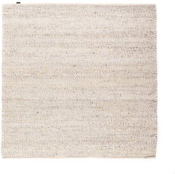 Nordic Weavers Wollen vloerkleed vierkant Lett lichtgrijs 150x150 cm