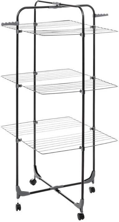 Nordix Droogrek Wasrek 3 Lagen met Wieltjes Uitklapbaar Droogtoren