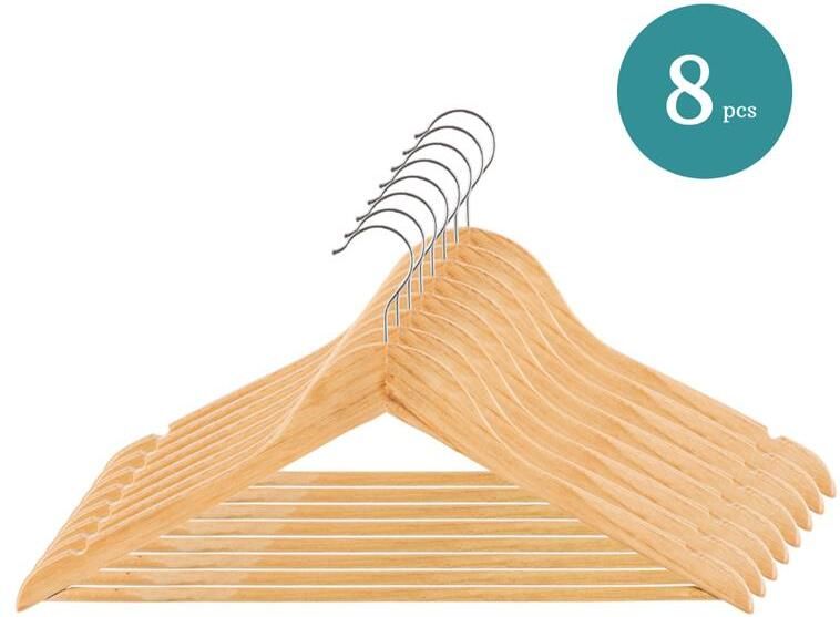 Nordix Kledinghangers Set 8 stuks Hout Kleerhangers