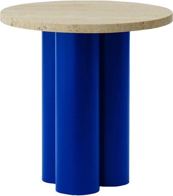 Normann Copenhagen Dit Bijzettafel Bright Blue Travertine Light