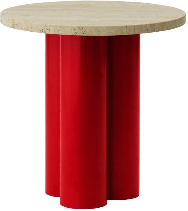Normann Copenhagen Dit Bijzettafel Bright Red Travertine Light