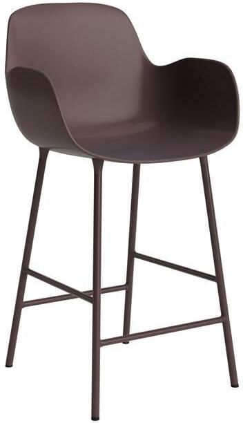 Normann Copenhagen Form Barkruk High 65 cm met Armleuning Staal Bruin