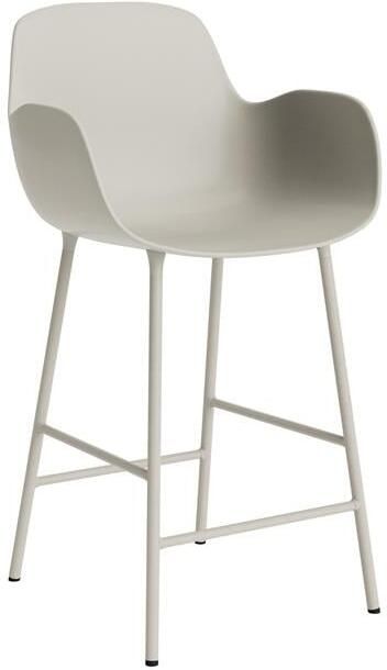 Normann Copenhagen Form Barkruk High 65 cm met Armleuning Staal Lichtgrijs