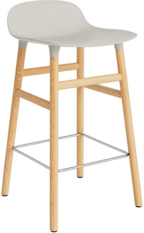 Normann Copenhagen Form Barkruk High 75 cm met Armleuning Staal Lichtgrijs