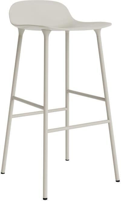 Normann Copenhagen Form Barstool Barkruk 75 Cm Met Stalen Onderstel Licht Grijs - Foto 2