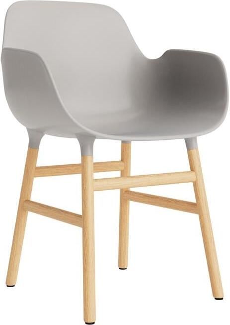 Normann Copenhagen Form Stoel met Armleuning Eiken Warm Grijs