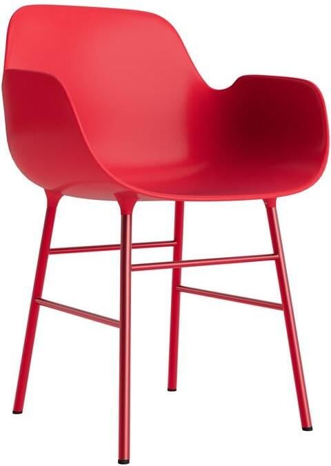 Normann Copenhagen Form Stoel met Armleuning Staal Bright Red
