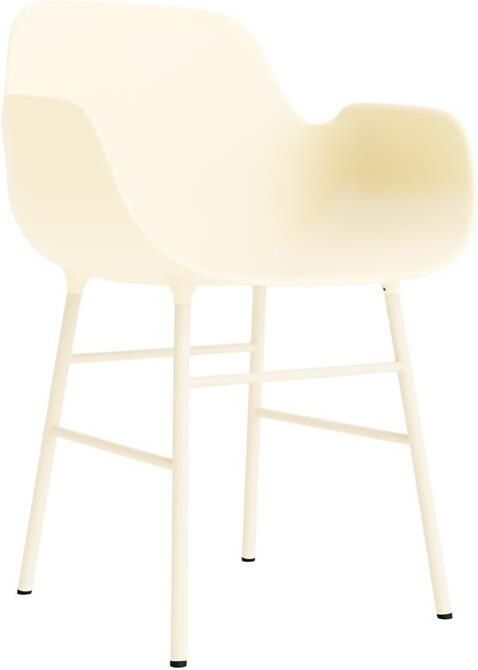 Normann Copenhagen Form Stoel met Armleuning Staal Crème