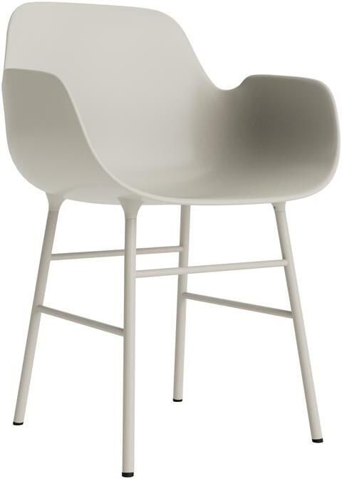 Normann Copenhagen Form Stoel met Armleuning Staal Lichtgrijs