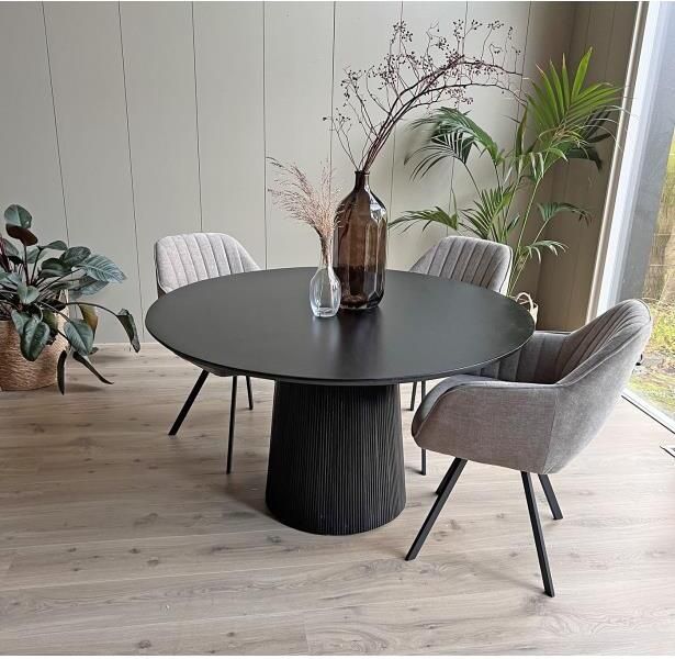 Old Inn Wonen Old Inn Flash Sale Eetkamertafel Rome Zwart 130cm - Foto 3