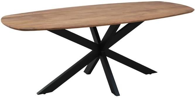 Old Inn Wonen Old Inn Eetkamertafel Mango Deens ovaal 200x100 cm met Spinpoot - Foto 3