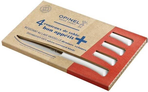 Opinel N°125 Bon Appétit+ Cloud Tafelmessenset 4-delig Wit