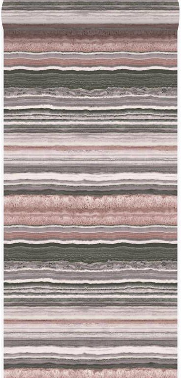 Origin luxury wallcoverings Origin Wallcoverings behang gelaagd marmer steen kwartsroze 53 cm x