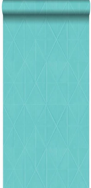 Origin luxury wallcoverings Origin Wallcoverings behang grafische vorm turquoise 53 cm x 10 05 m