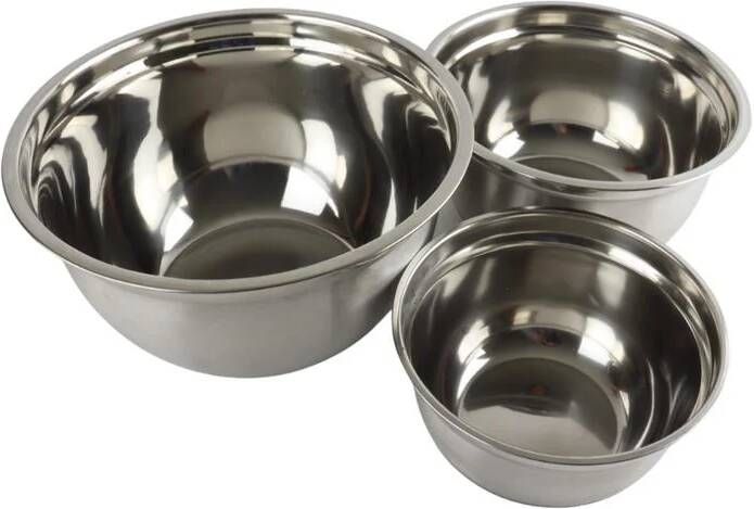 OTIX Beslagkom Mengkom Bakken Set van 3 RVS Beslagkommen